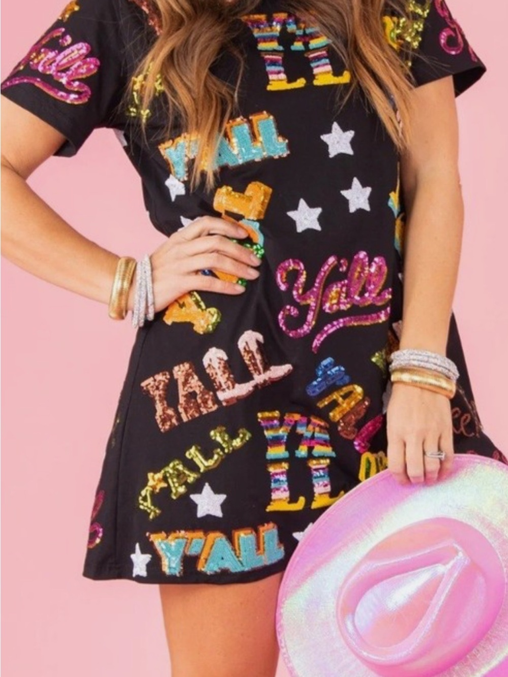 Queen of Sparkle sequin and appliqué tshirtdress - Picture 2 of 6